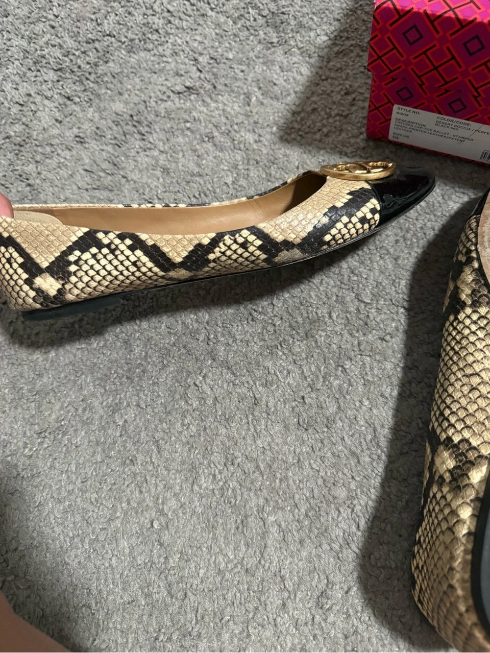 Tory Burch Pink and Purple Geometric Logo Shoe Box